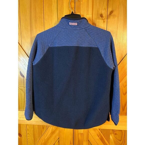 Vineyard Vines Medium Dark Blue Pullover Sherpa Sweater Pockets Size XSmall (892 - Picture 5 of 5